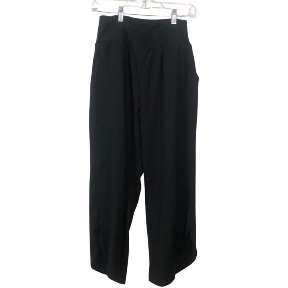 NWT HALARA Large high waisted crossover hem w/pockets Solid Waffle Straight Leg
